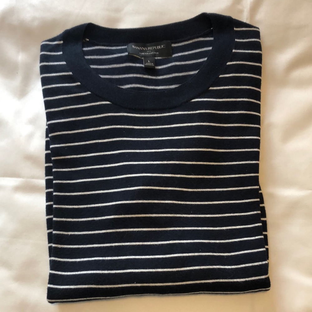 Banana Republic Navy Striped Sweater